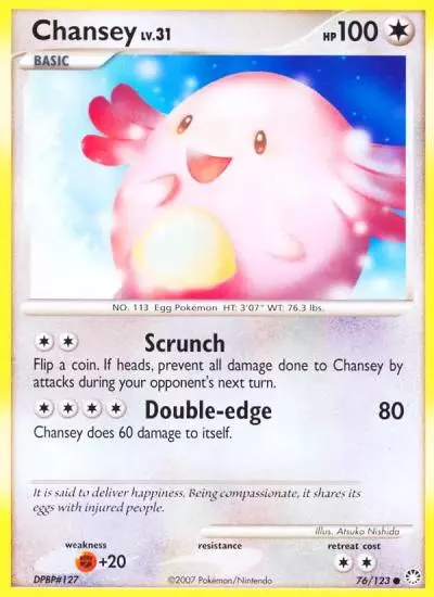 Chansey 76/123 Mysterious Treasures Pokemon card