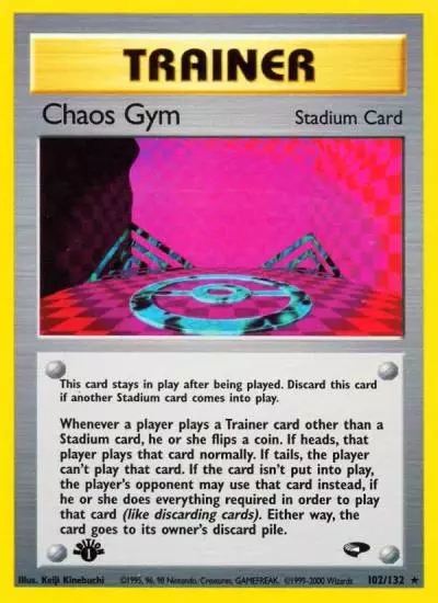 Chaos Gym 102/132 Gym Challenge Pokemon card