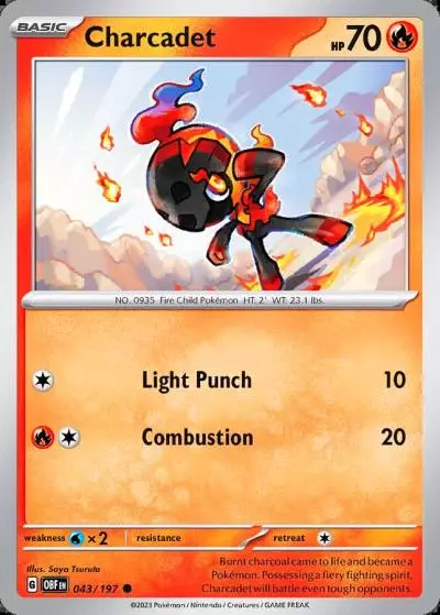 Charcadet 43/197 Obsidian Flames Pokemon card