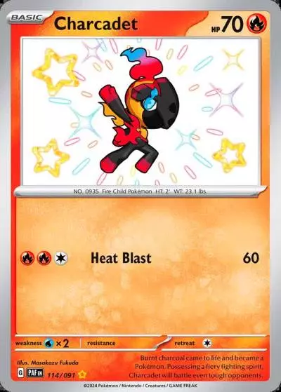 Charcadet 114/91 Paldean Fates Pokemon card