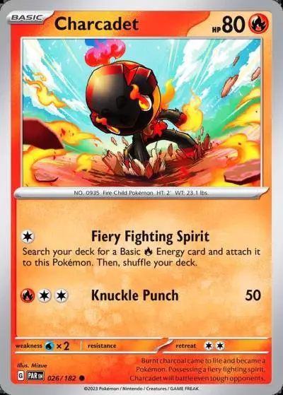 Charcadet 26/182 Paradox Rift Pokemon card