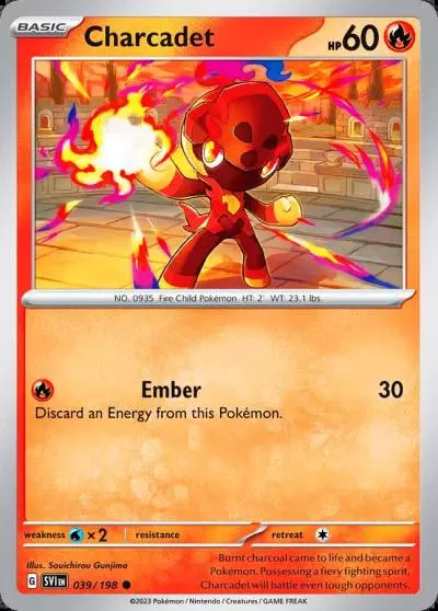 Charcadet 39/198 Scarlet & Violet Pokemon card