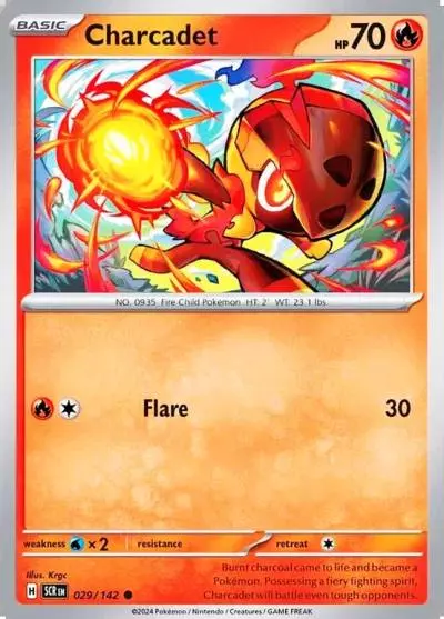 Charcadet 29/142 Stellar Crown Pokemon card