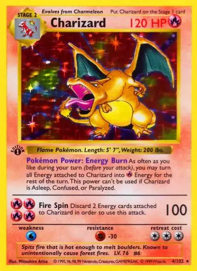 Charizard 4/102 Base Pokemon card