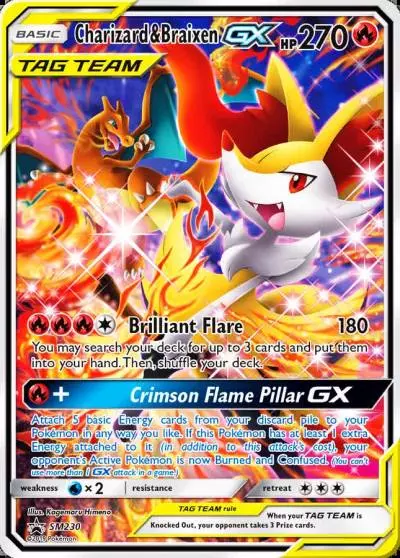 Charizard & Braixen-GX SM230/248 SM Black Star Promos Pokemon card