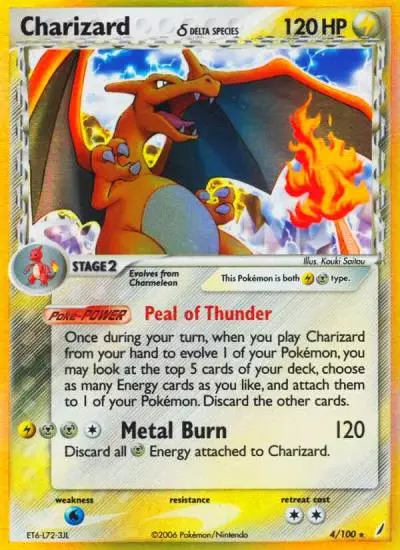 Charizard δ 4/100 Crystal Guardians Pokemon card