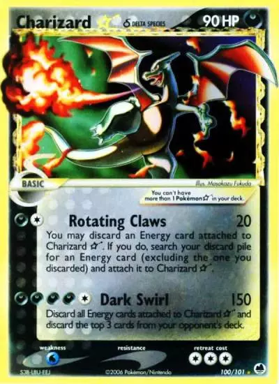 Charizard ★ δ 100/101 Dragon Frontiers Pokemon card
