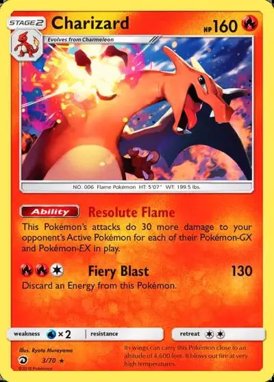 Charizard 3/70 Dragon Majesty Pokemon card