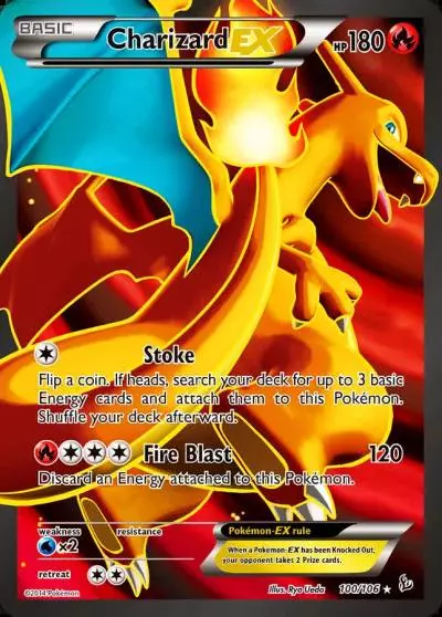 Charizard-EX 100/106 Flashfire Pokemon card