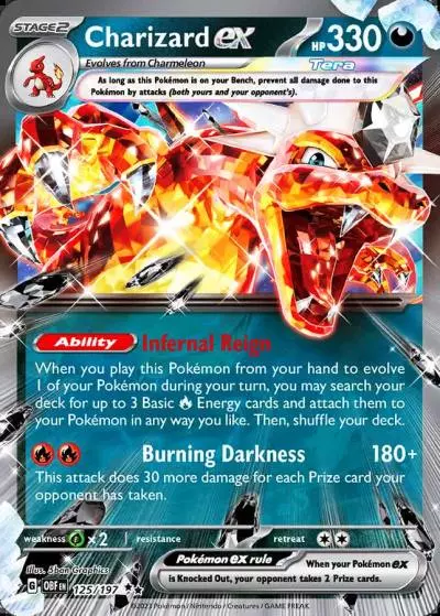 Charizard ex 125/197 Obsidian Flames Pokemon card