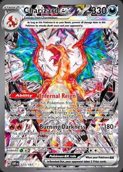 Charizard ex 223/197 Obsidian Flames Pokemon card