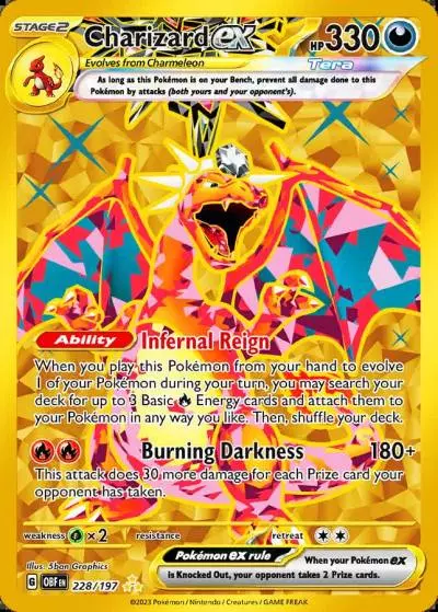 Charizard ex 228/197 Obsidian Flames Pokemon card