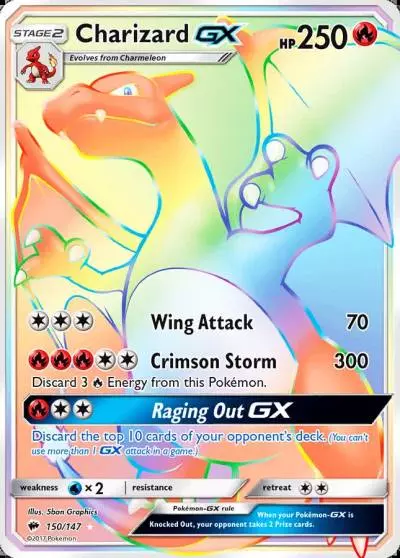 Charizard-GX 150/147 Burning Shadows Pokemon card