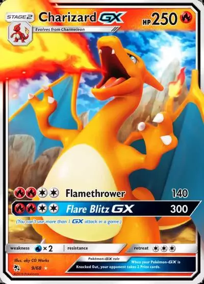 Charizard-GX 9/68 Hidden Fates Pokemon card