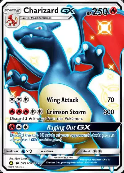 Charizard-GX SV49/94 Hidden Fates Shiny Vault Pokemon card