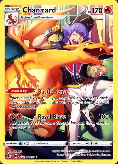 Charizard TG03/30 Lost Origin Trainer Gallery Pokemon card