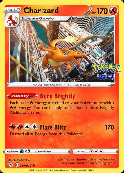 Charizard 10/78 Pokémon GO Pokemon card