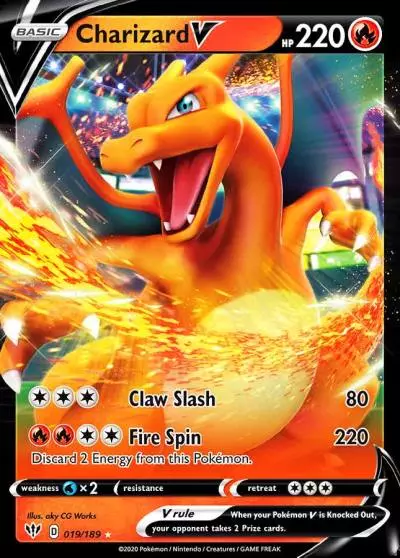 Charizard V 19/189 Darkness Ablaze Pokemon card