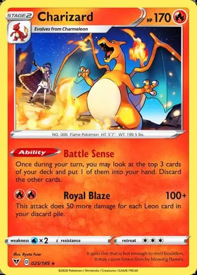 Charizard 25/185 Vivid Voltage Pokemon card