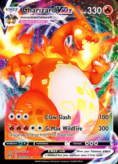 Charizard VMAX 20/189 Darkness Ablaze Pokemon card