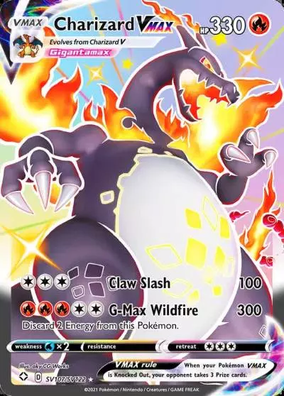 Charizard VMAX SV107/122 Shining Fates Shiny Vault Pokemon card