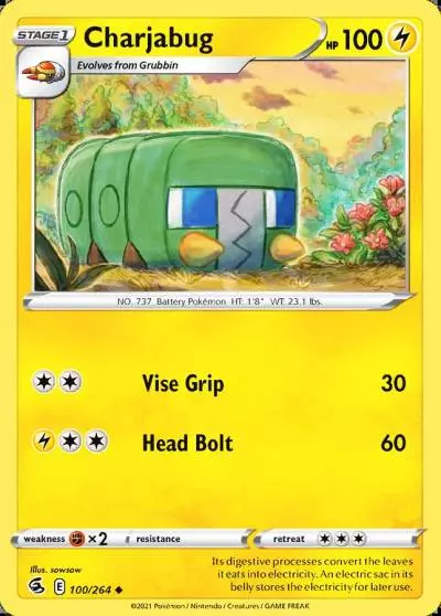 Charjabug 100/264 Fusion Strike Pokemon card