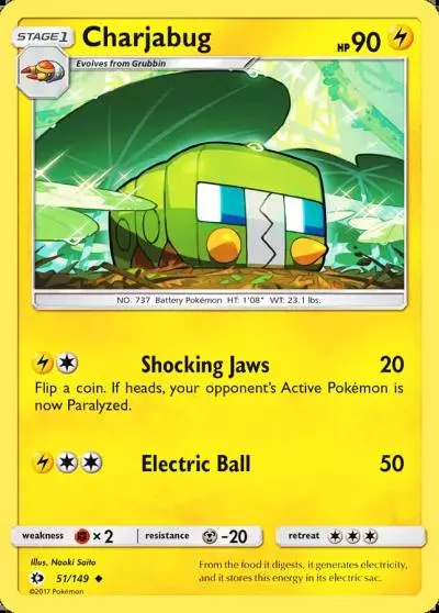 Charjabug 51/149 Sun & Moon Pokemon card