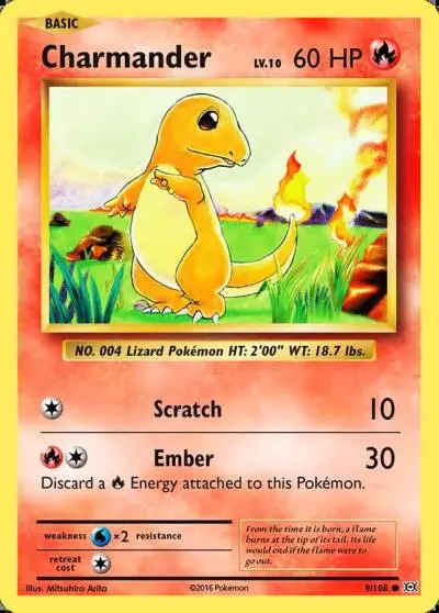 Charmander 9/108 Evolutions Pokemon card