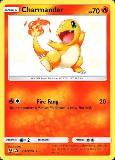 Charmander SV6/94 Hidden Fates Shiny Vault Pokemon card