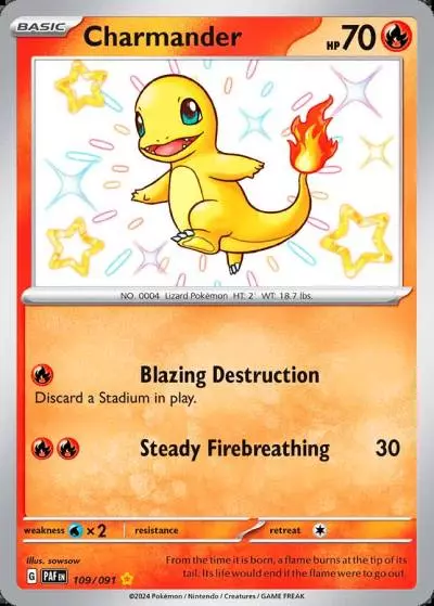 Charmander 109/91 Paldean Fates Pokemon card
