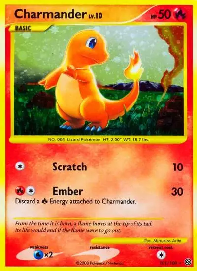 Charmander 101/100 Stormfront Pokemon card