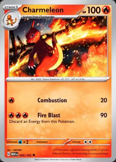 Charmeleon 5/165 151 Pokemon card