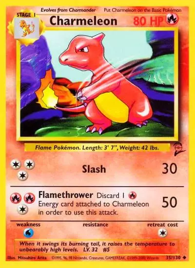 Charmeleon 35/130 Base Set 2 Pokemon card