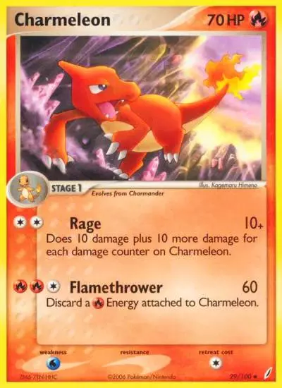 Charmeleon 29/100 Crystal Guardians Pokemon card