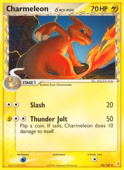 Charmeleon δ 30/100 Crystal Guardians Pokemon card