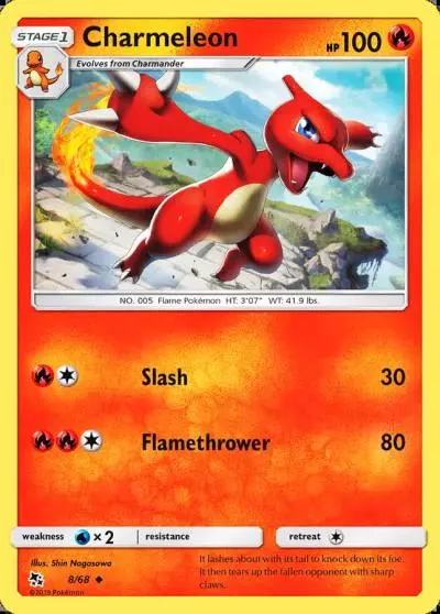 Charmeleon 8/68 Hidden Fates Pokemon card