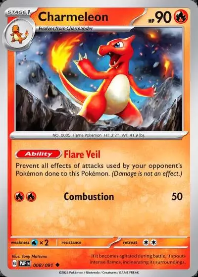 Charmeleon 8/91 Paldean Fates Pokemon card