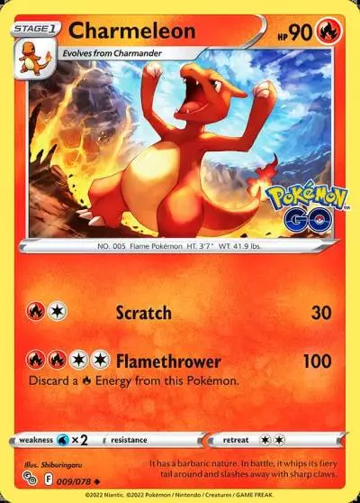 Charmeleon 9/78 Pokémon GO Pokemon card