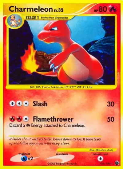 Charmeleon 102/100 Stormfront Pokemon card