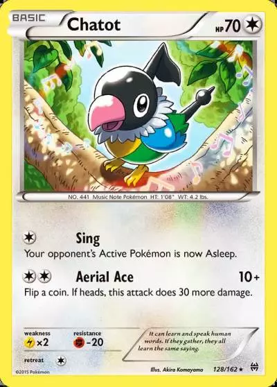 Chatot 128/162 BREAKthrough Pokemon card