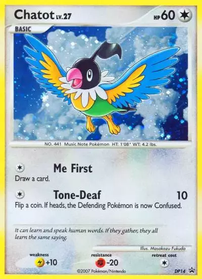 Chatot DP14/56 DP Black Star Promos Pokemon card