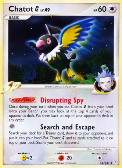Chatot G 54/147 Supreme Victors Pokemon card