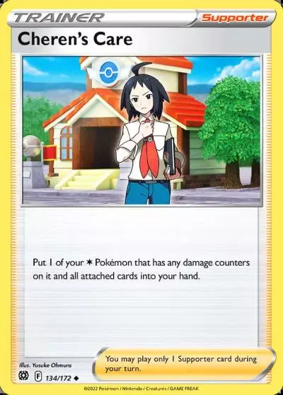 Cheren's Care 134/172 Brilliant Stars Pokemon card