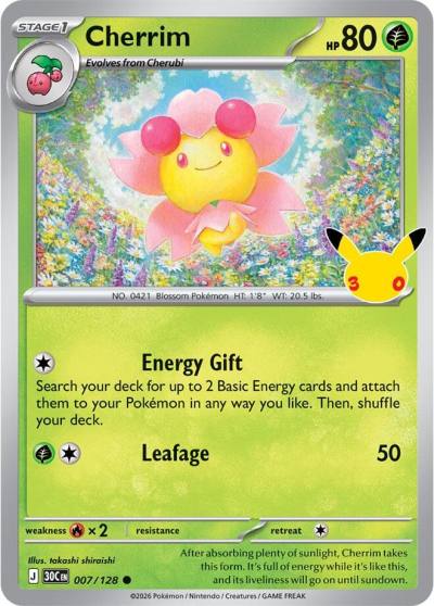 Cherrim 7/128 30th Celebration Pokemon card