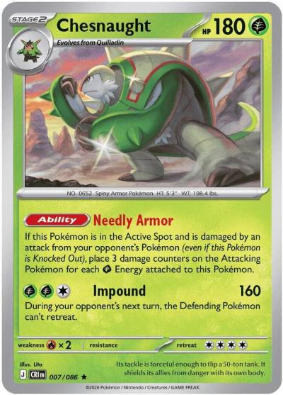Chesnaught 7/86 Chaos Rising Pokemon card
