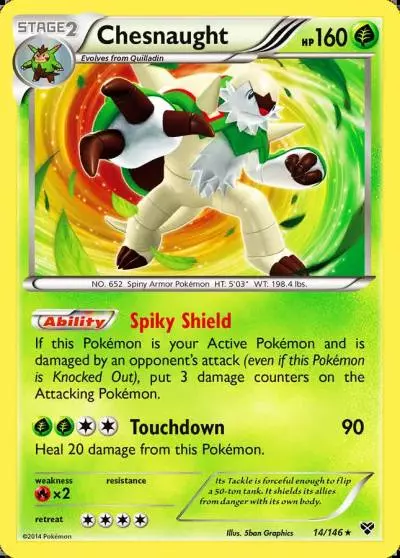 Chesnaught 14/146 XY Pokemon card
