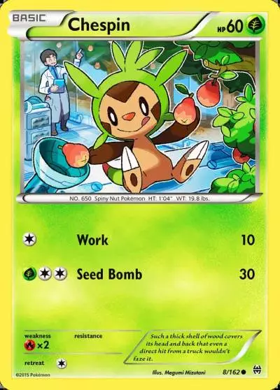 Chespin 8/162 BREAKthrough Pokemon card