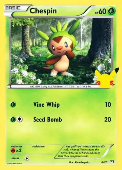 Chespin 6/25 McDonald's Collection 2021 Pokemon card