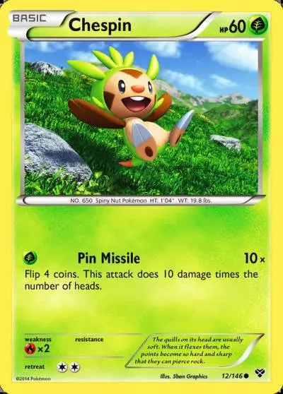 Chespin 12/146 XY Pokemon card