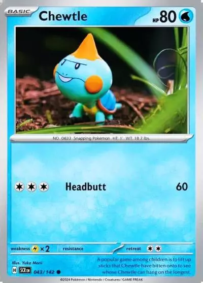 Chewtle 43/142 Stellar Crown Pokemon card